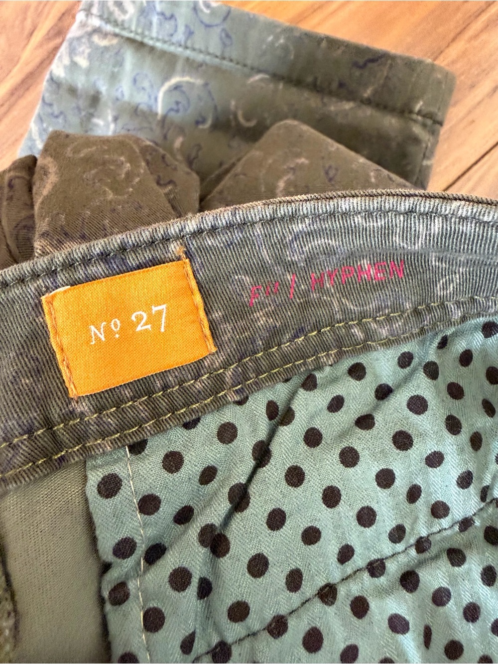 NWT Pilcro Women's Hyphen Olive Paisley Straight-Leg Jeans - Picture 9 of 13